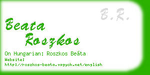 beata roszkos business card